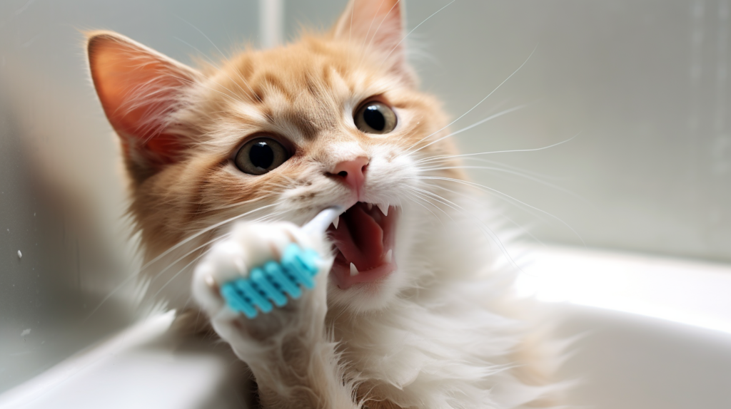 Cat'S Teeth Clean And Healthy